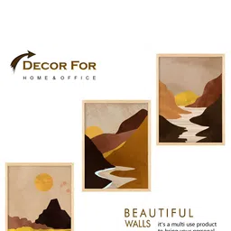 SAF Brown & Black 3 Pieces Modern Wall Art image 3