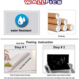 Wallpics Grey & Green Printed Self-Adhesive Wall Poster image 2