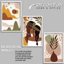 SAF 3 Pieces White Modern Boho Painting Wall Arts image 2