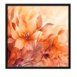 999Store Black & Brown Flower With Sun Effect Painted Framed Wall Art image 5