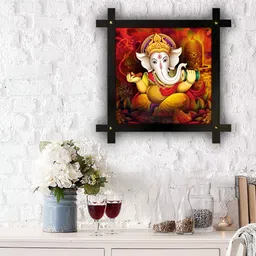 PnF Black & Red Religious Wooden Wall Paintings image 2