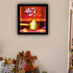 PnF Black & Red Paper Floral and Botanical Painting Wall Art image 2