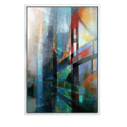 999Store Blue & Red Abstract Painting Canvas Wall Art image 3