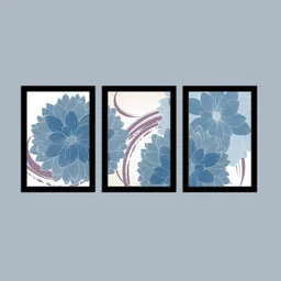 WENS Set Of 3 Multicoloured Flowers Essence Wall Art Painting image 4