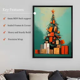 SOWPEACE Teal Green & Red Canvas Abstract Wall Photographs image 5