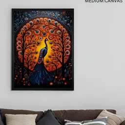 SOWPEACE Orange & Blue Canvas Birds & Animals Wall Art image 4