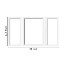 WENS Set Of 3 White & Gold Coloured Modern Floral Painting Wall Art image 2