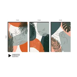 SAF Red & White 3 Pieces Modern Art Framed Wall Painting image 3