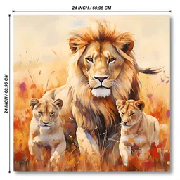 Aura Brown & Orange Canvas Birds and Animals Wall Paintings image 2