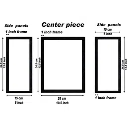 PnF Charcoal & White 3 Pieces Wooden Painting Wall Arts image 2
