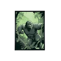 SOWPEACE Green & Grey Abstract Gorilla Canvas Painting Wall Art image 5