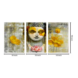 999Store Yellow & Beige 3 Pieces Canvas Paintings Wall Art image 4