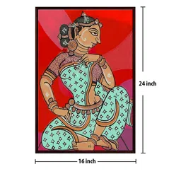 999Store Red & Green Lady Dancer Canvas Framed Painting Wall Art image 5