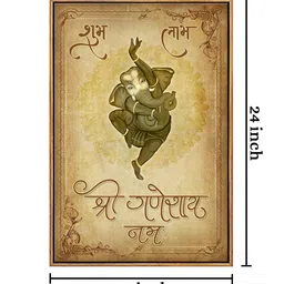 999Store Grey & Brown Little Dancing Ganesha Painting Wall Art image 2