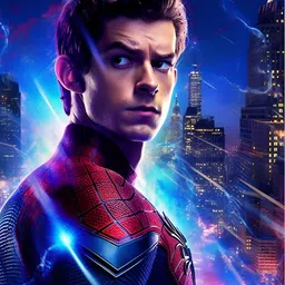 Aura Navy Blue & Red Spiderman Canvas Wall Paintings image 2