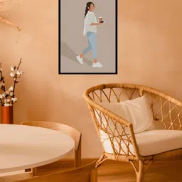 AbhiKalpya Art Studio-Get a vibe Beige & White Wooden Wall Painting image 2