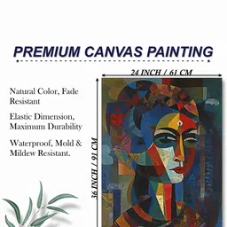 SAF Blue & Red Rolled Art Abstract Painting Canvas Wall Art image 3