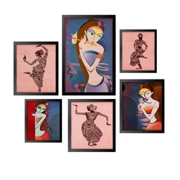 999Store Pink & Blue 6 Pieces Painted Wall Arts image 2