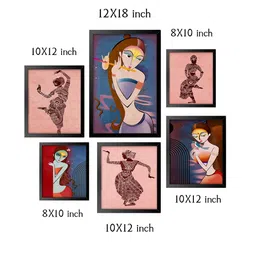 999Store Pink & Blue 6 Pieces Painted Wall Arts image 5