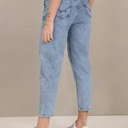 u.s. polo assn. women U S Polo Assn Women Women Blue Slouchy Fit Light Fade Stretchable Jeans image 2