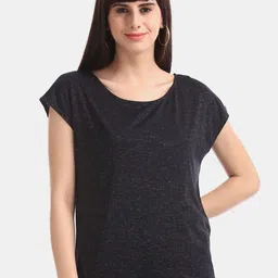 U.S. Polo Assn. Women Navy Blue Solid Round Neck T-shirt-picture-18