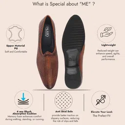 fausto Men's Breathable Slip On Ethnic Juttis and Mojaris for Wedding|Party Slip On Evening Shoes|Traditional Striped Mojaris image 5