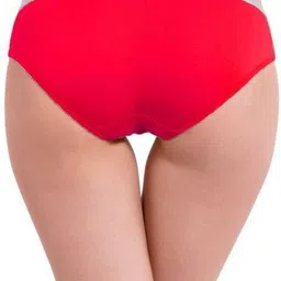 meizhimi fashion with passion Women's Compatible for Cailan Kalai Modern Cotton Printed Mid Rise Bikini with Broad Band Panty (Red,L) image 4