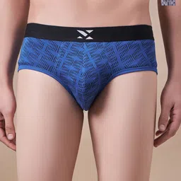 Masch Sports Pack Of 2 Geometric Printed Anti Microbial Basic Briefs BRF-2-PRT-EI-BLU-GRY-picture-37