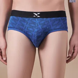 Masch Sports Pack Of 2 Geometric Printed Anti Microbial Briefs BRF-2-PRT-EI-BLU-ET-GRY-picture-13
