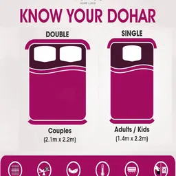 Trance home Linen Firdaus Red 210 GSM Pure Cotton Reversible Double Bed Size Dohar image 2