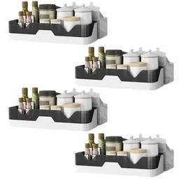 Panchhi Store Black 4 Pieces Water Resistant Multi-Utility Bathroom Organisers-image-57