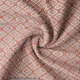 Lali Prints Orange & White Ethnic Motifs Cotton 180 TC King Bedsheet With 2 Pillow Covers image 2