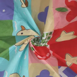 FABINALIV Blue & Pink Cartoon Characters 300 TC Fitted King Bedsheet Set 2.50m X 2.25m image 2