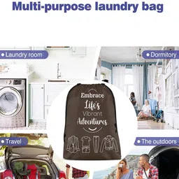 Aura Brown & White 12 Pieces Printed Reusable Cloth Storage Bag Organisers image 2