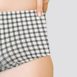 Kalyani Pack Of 3 Checked Cotton Soft & Breathable Mid-Rise Boy Shorts Briefs 7001P6V003S image 5