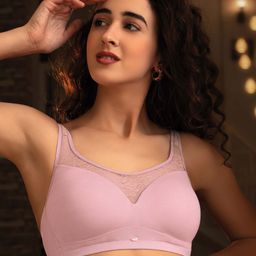 Soie Women Full Coverage Padded Non Wired Lace Detail Cami Bra-picture-27