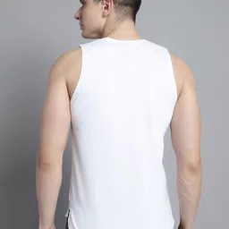FBAR Pack Of 2 Round Neck Bio-Wash Pure Cotton Innerwear Vests FB-AE-02-03-S-White image 4
