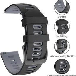 Prolet 20MM Soft Silicone Straps with Double Loop, Compatible with (ONLY 20mm Lugs Size) Samsung Galaxy Watch 4/ Watch 5, Amazfit GTS 2 Mini, Amazfit Bip, Amazfit GTS image 3