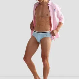 U.S. Polo Assn. Pack of 2 Men Anti Microbial Mid Waist Basic Briefs-OEB09-PB0-P2 image 4