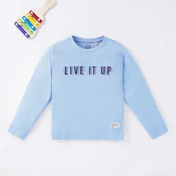 Ed-a-Mamma Boys Blue Typography Applique T-shirt-picture-54