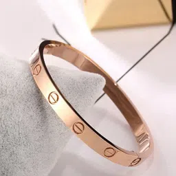Designs By Jewels Galaxy Women Rose Gold & White Bangle-Style Bracelet-image-38