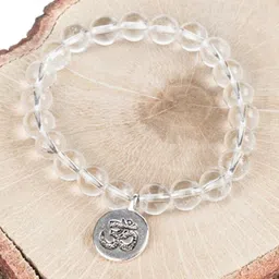 Young & Forever Unisex White & Silver-Toned Brass Crystals Handcrafted Brass-Plated Bracelet-picture-54