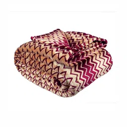 bsb home Maroon & Gold Toned Geometric Fleece AC Room 300 GSM Single Bed Blanket-image-15