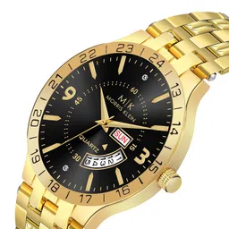MORRIS KLEIN Men Black Dial & Gold-Plated Bracelet Style Straps Analogue Watch image 2