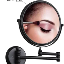 DOLPHY Black 5X Magnifying Shaving & Makeup Mirror - (8 Inch Round, Wall Mount, Framed) image 3