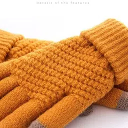 krystle Men's & Boys Winter TouchScreen Warm Woolen Gloves_Pack Of 01(Free Size) image 3
