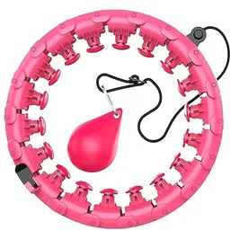 fluzov ELRINZA Smart Hula Ring Hoops, Weighted Hula Circle 24 Detachable Fitness Ring with 360 Degree Auto-Spinning Ball Gymnastics, Massage, Adult Fitness for Weight Loss (Blue) image 1