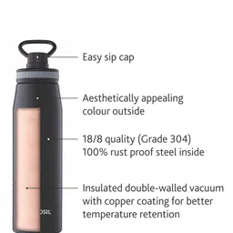 Borosil Hydra Gosports Double Wall Vacuum Insulated Flask Water Bottle 600ml image 3