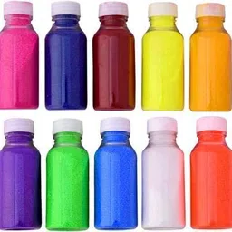 Economical Store 91 Pack of 10 Neon Vibrant Rangoli Powder Colours Bottles 80 gm Each for Coloring Design Creativity Diwali Floor Rangoli Art Ceramic Colours Rangoli Rang. image 3