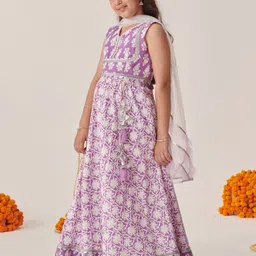 pspeaches Girls Printed Ready to Wear Lehenga & Blouse With Dupatta image 5